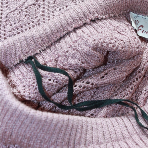 VTG 70s Open-Weave Lilac Crocheted Midi Skirt - 14 - Picture 9 of 9